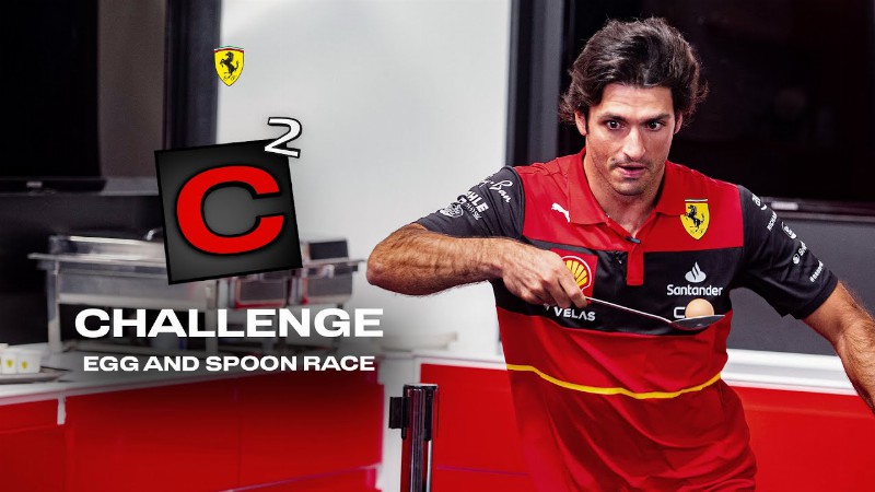 image 0 2022 C² Challenge : Egg And Spoon Race With Carlos Sainz And Charles Leclerc