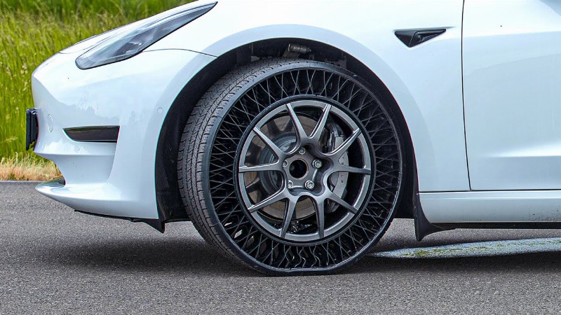 Airless Tires Tested On The Tesla Model 3