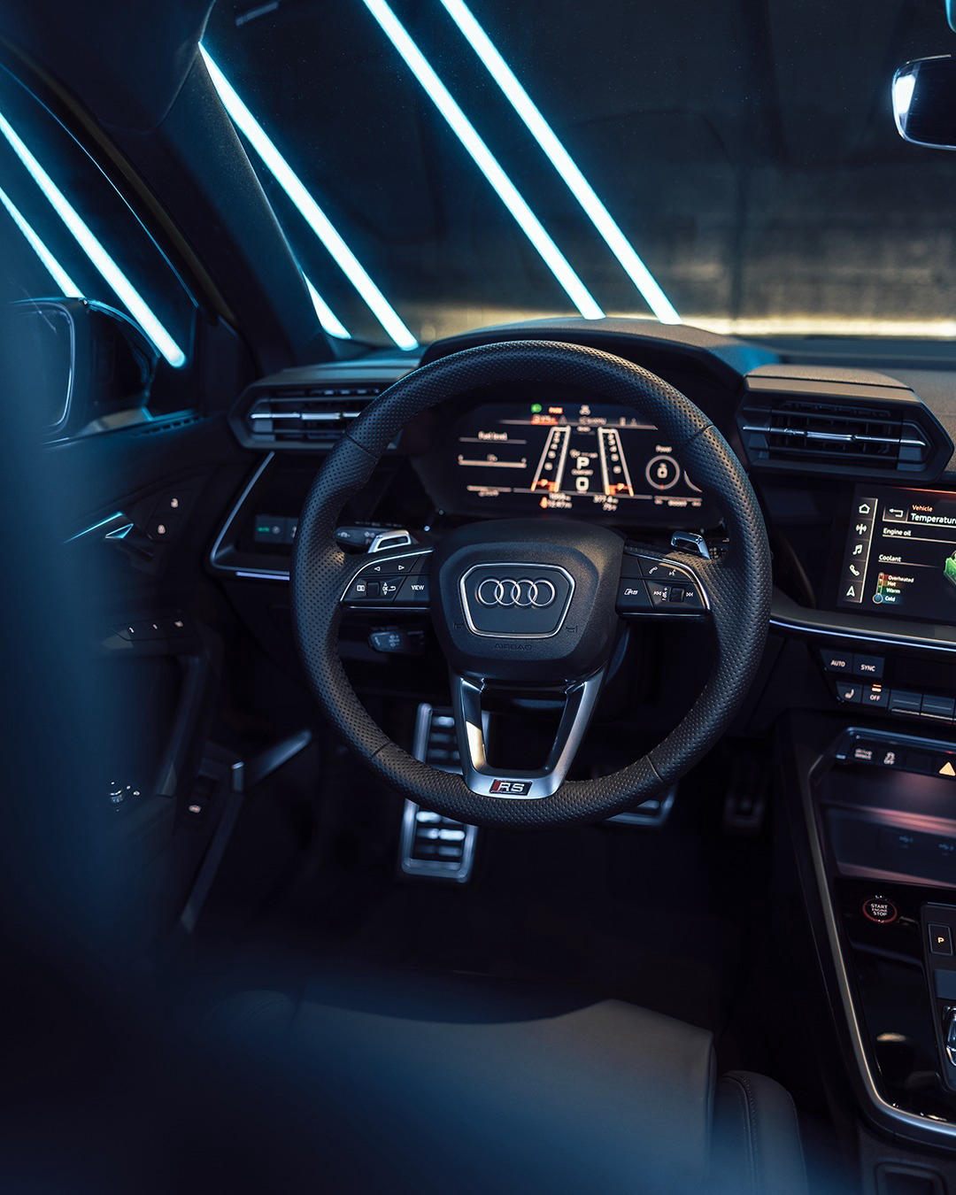 Audi USA - Correctly hold the steering wheel by placing your hands on 9 and RS 3 o’clock