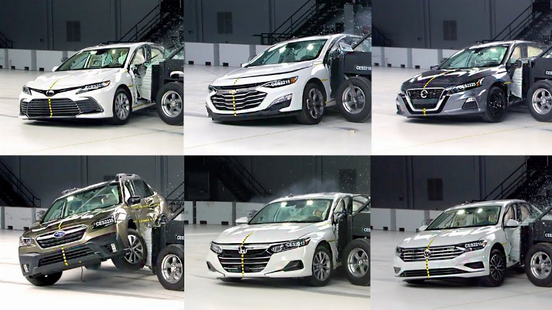 Crash Test 7 Midsize Cars (2022) Side Impact Comparison