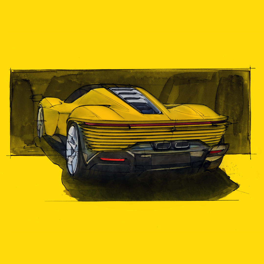 Ferrari - This #FerrariDaytonaSP3 sketch from our Centro Stile deserves to be shared