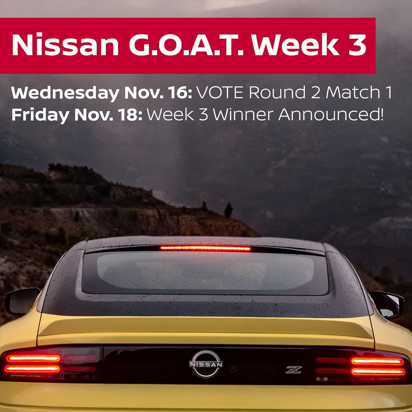 Nissan - Welcome to Week 3 of the Nissan G
