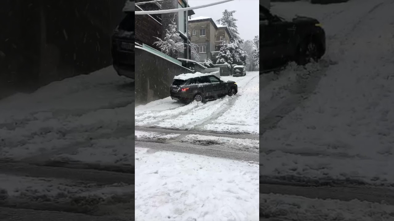 Range Rover Sport Fails To Climb Snowy Street With Snow Tires – Driver Fault?